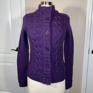Cardigan 'with love from Clockhouse' NWOT S/M plum